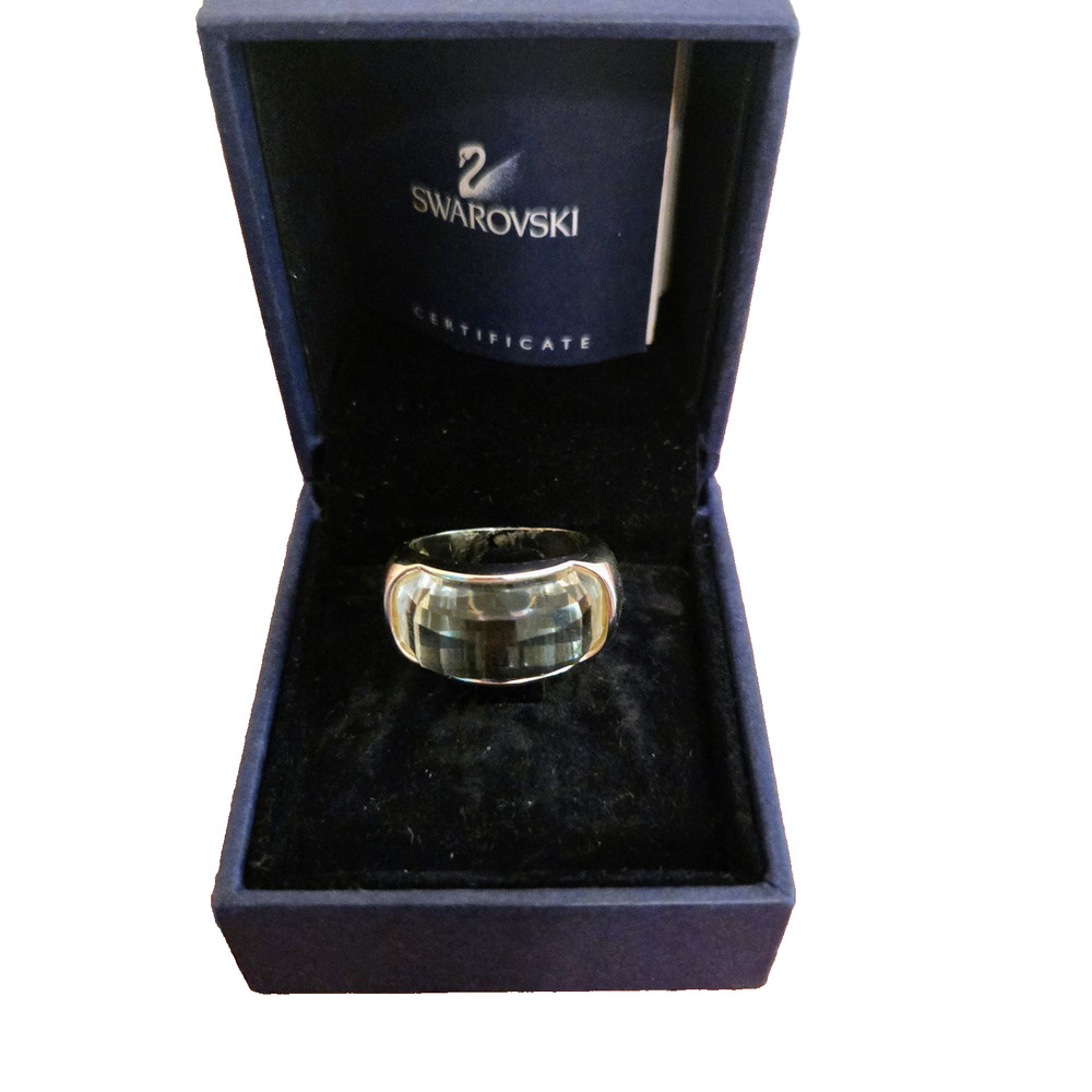 Swarovski Nirvana faceted clear crystal ring Rhodium plated Certificate and Box - Picture 8 of 9